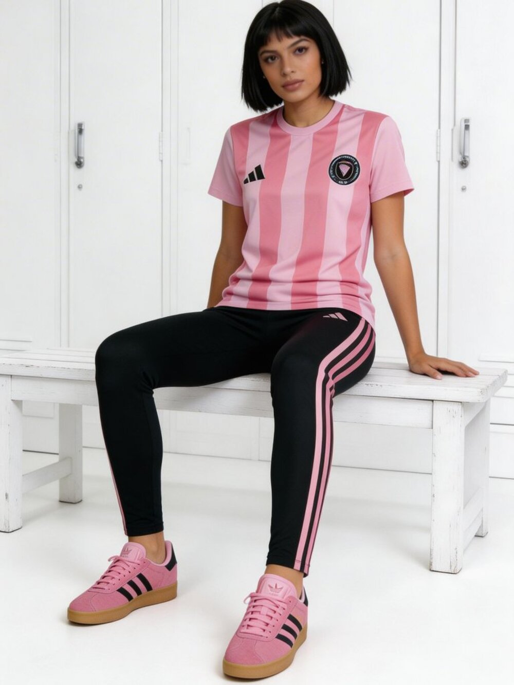 Adidas Unisex Gazelle Sneakers Pink Black JR7106 W 8.5 / M 7.5‎